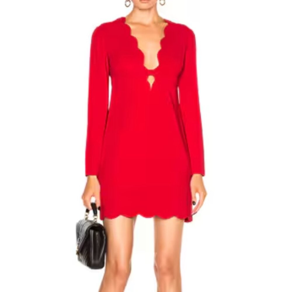 A.L.C. Eve Vibrant Red Long Sleeve Dress